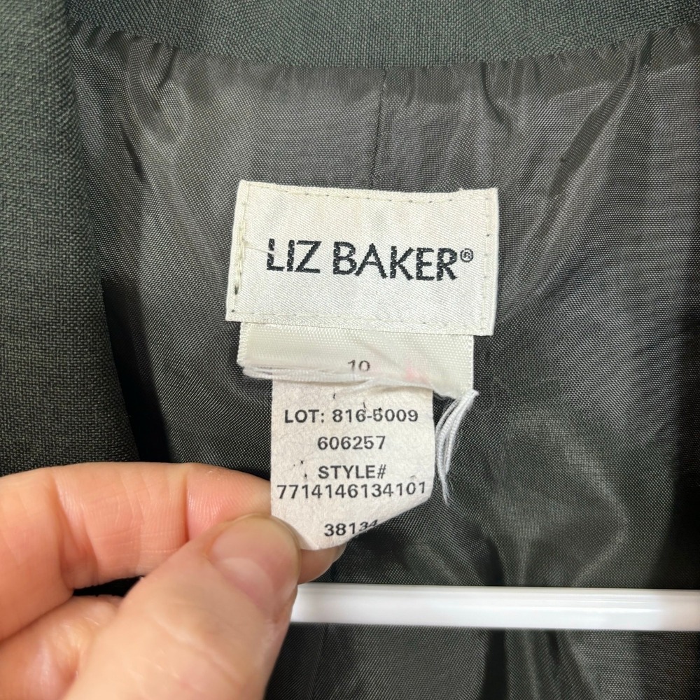 Liz Baker Green Blazer Jacket Womens Size 10 One Button Academia Preppy Casual - Picture 9 of 10